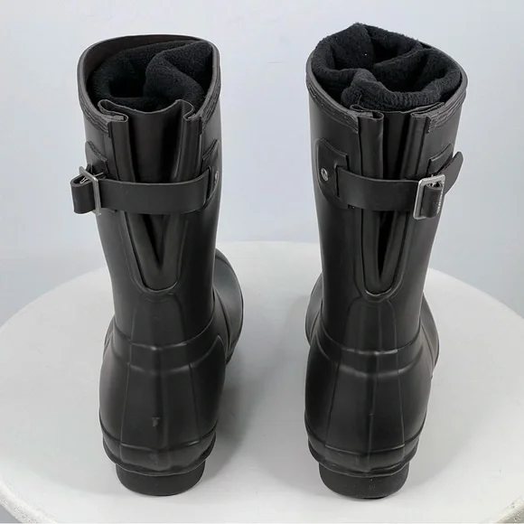 Hunter Original Short Boot Matte Black Waterproof Fisherman Fall Winter Rain 10 - Picture 5 of 15